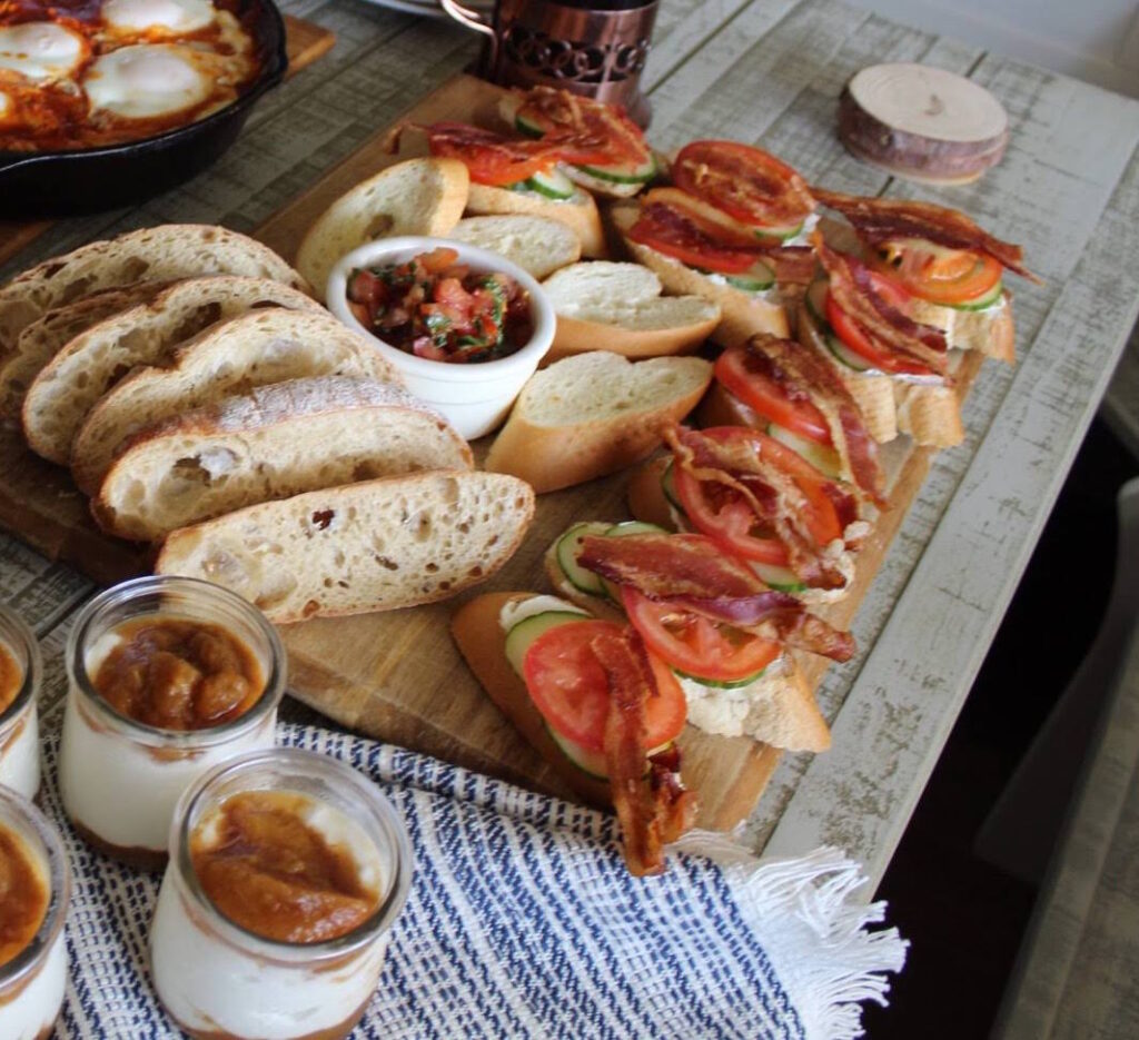 Bacon Cucumber Tomato Toast