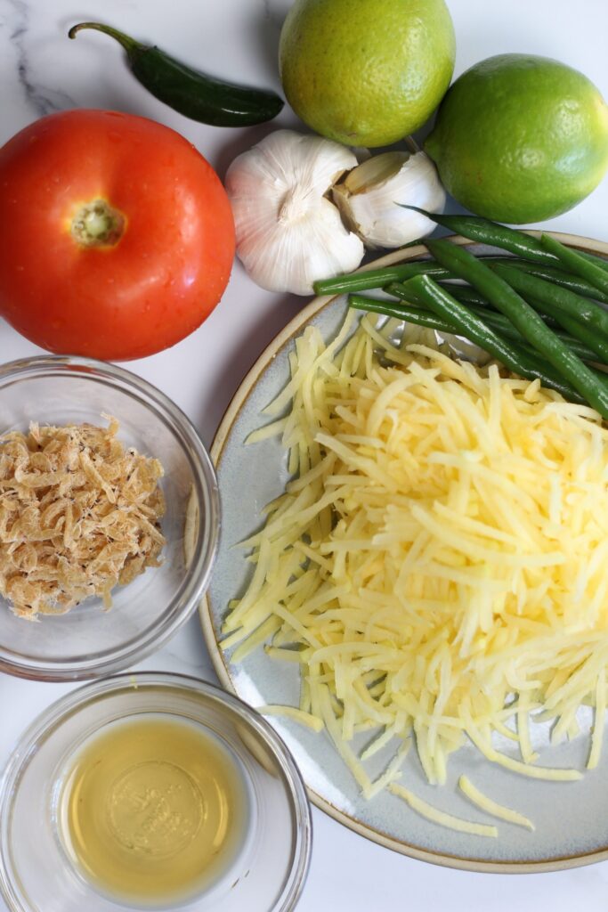 Thai papaya salad ingredients