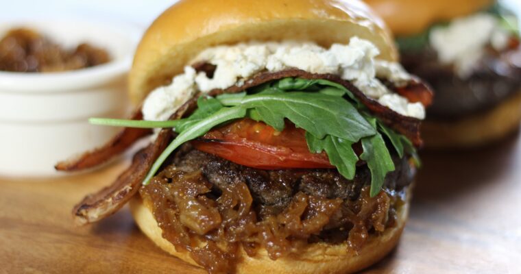 burger with goat cheese