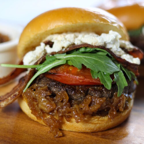 burger with goat cheese