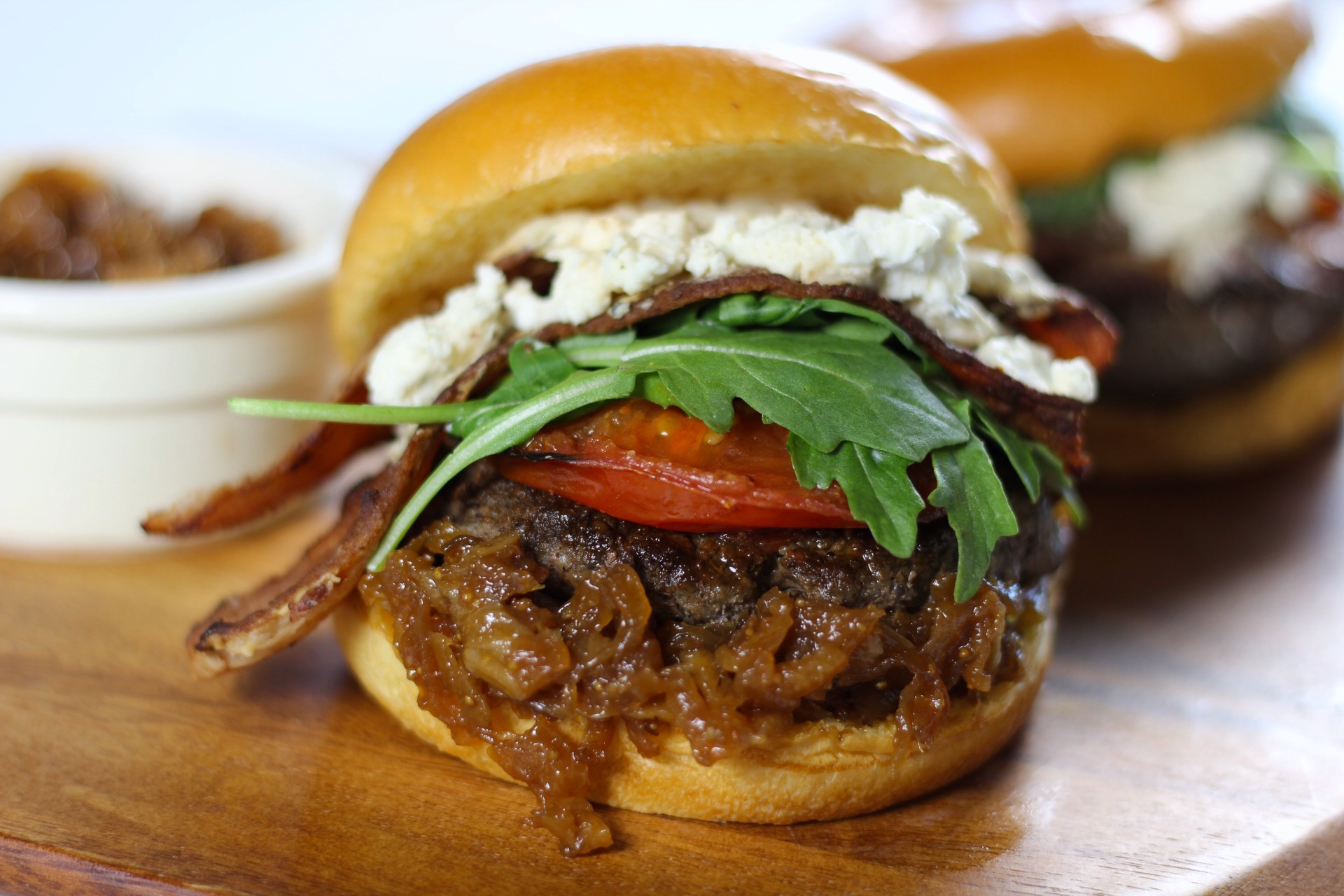 burger with goat cheese