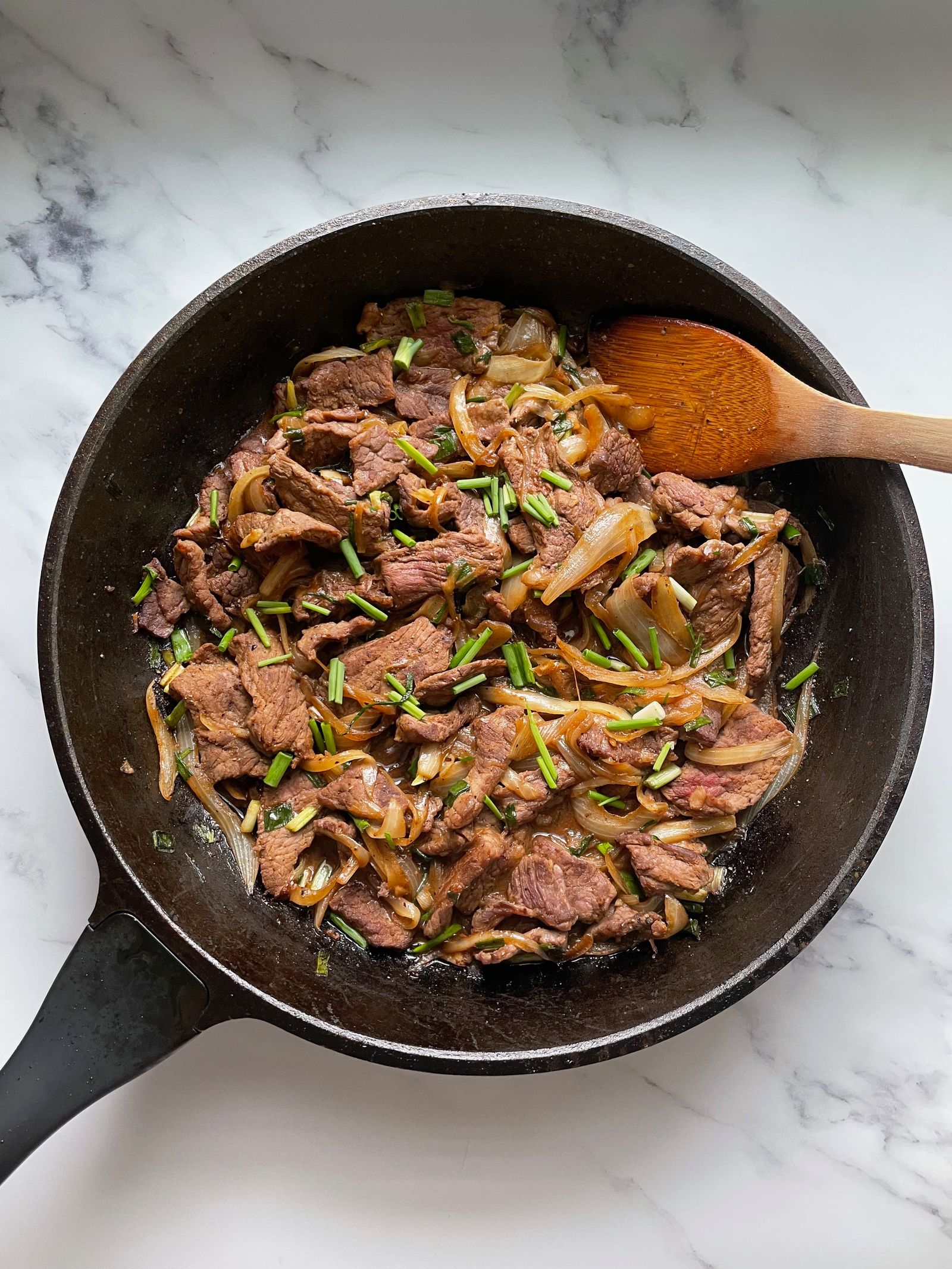 Steak Stir Fry with Soy Sauce and Green Onion | Jenn's Kitchen Diary