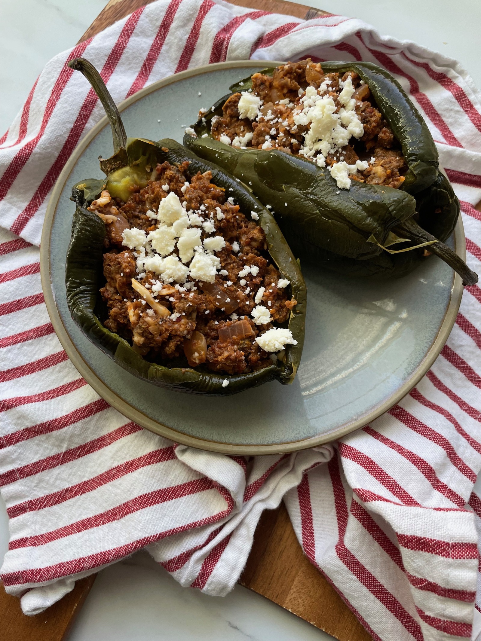 Butternut Squash Stuffed Poblano Peppers