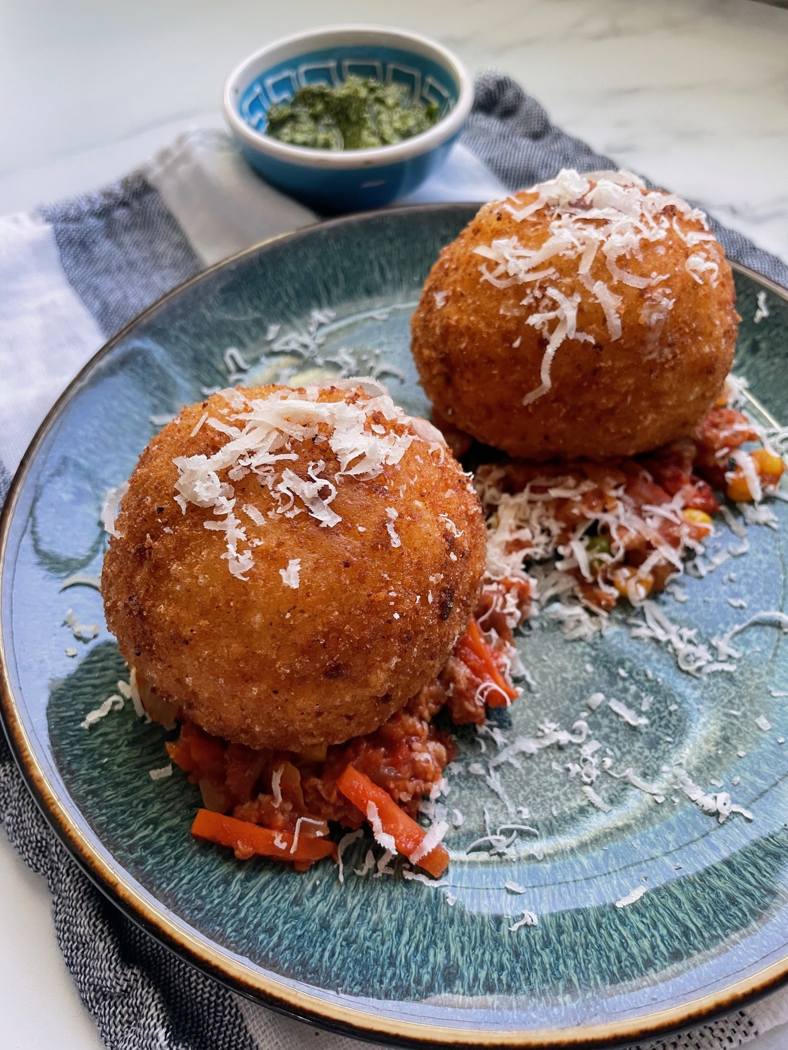 cheesy sausage arancini