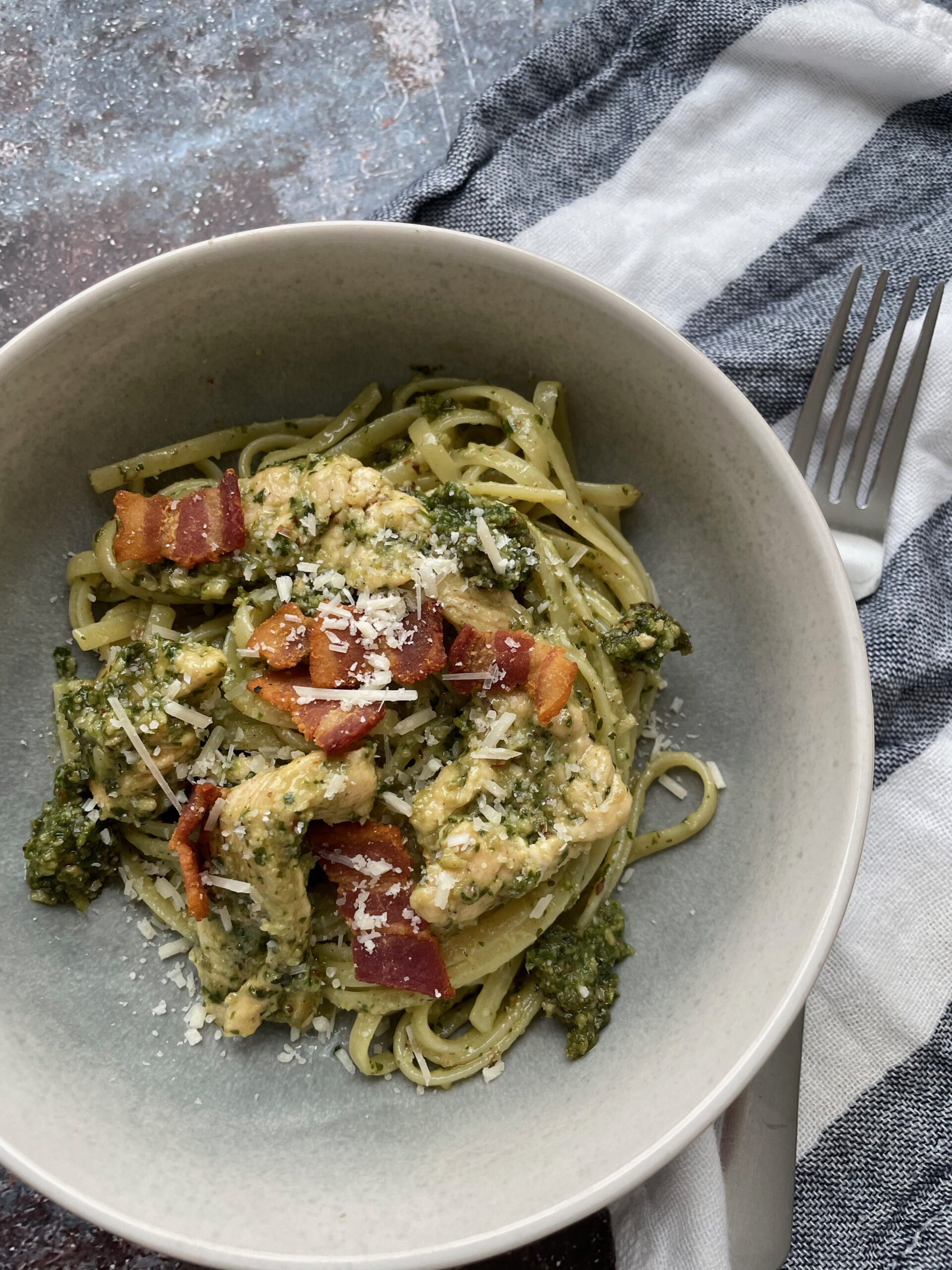 creamy chicken pesto pasta