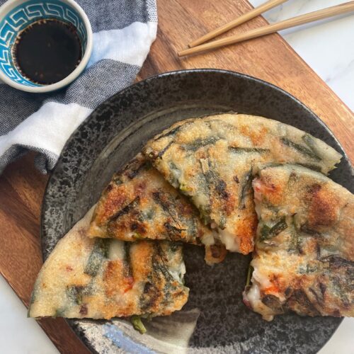 sticky rice seafood pancakes