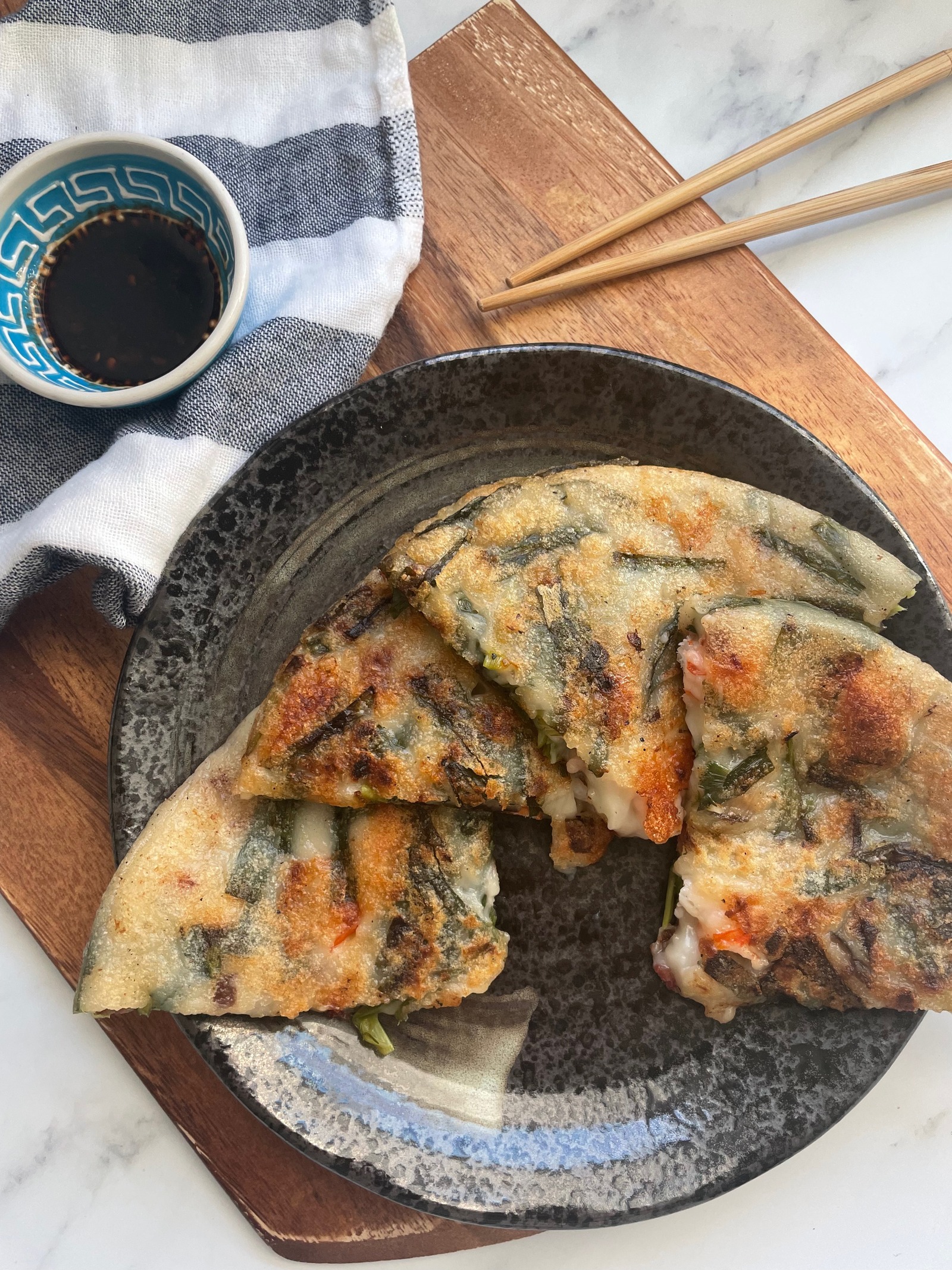 Sticky Rice Seafood Pancake