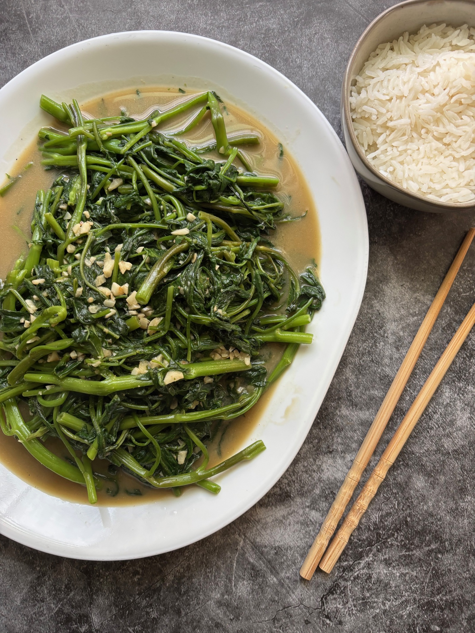 Simple Stir Fried Water Spinach